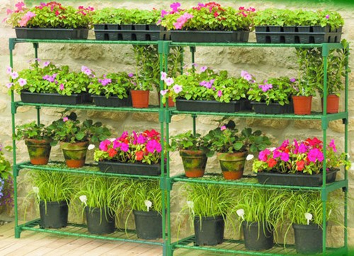 Greenhouse tier staging shed - tier,